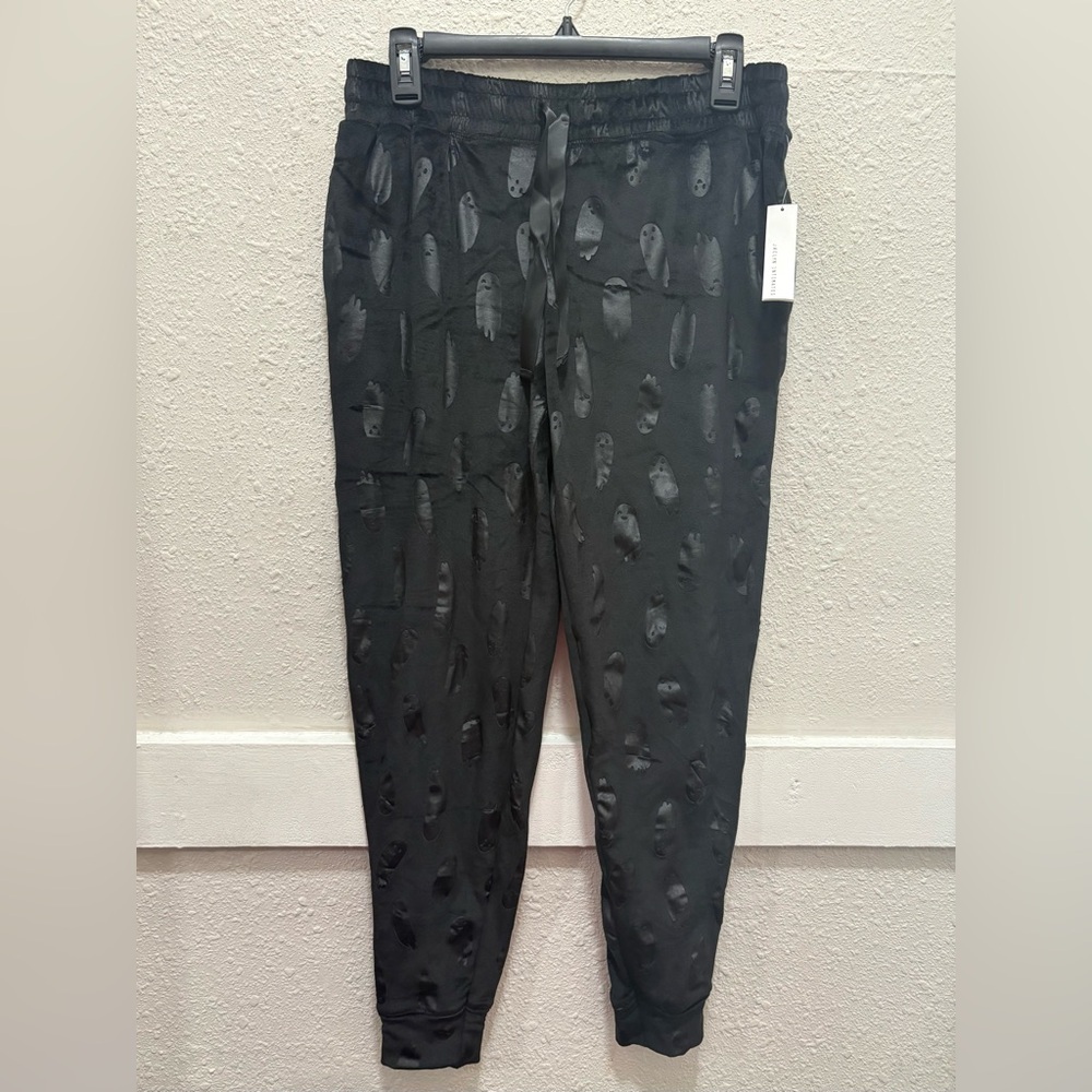 Jaclyn Intimates Black Halloween Ghost Luxe Soft Joggers NWT Size Small